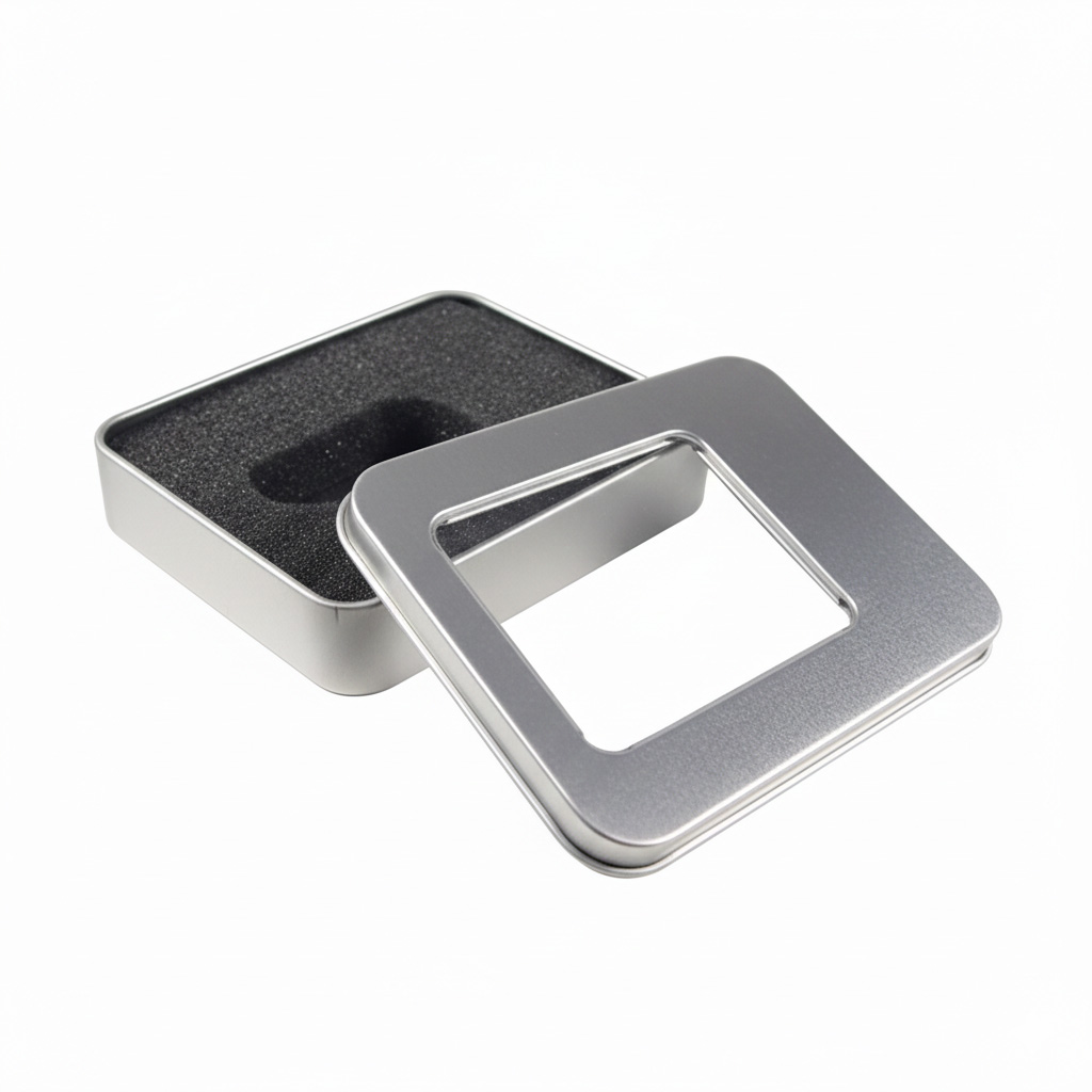 Metal USB Bellek Kutusu (Küçük) - Gümüş Metal USB Bellek Kutusu (Küçük) - Gümüş logolu promosyon