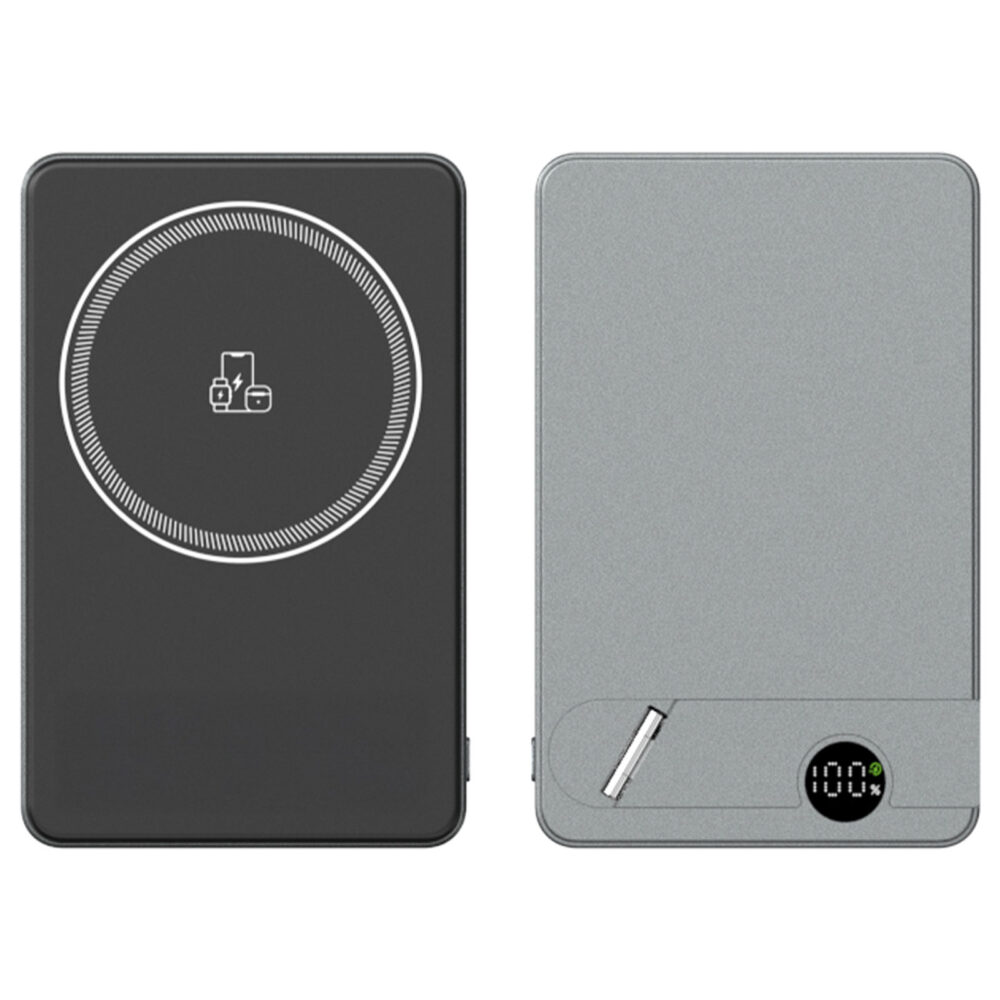 Kilyos 10.000 mAh Siyah Magsafe Ve Wireless Standlı Powerbank - Siyah logolu promosyon