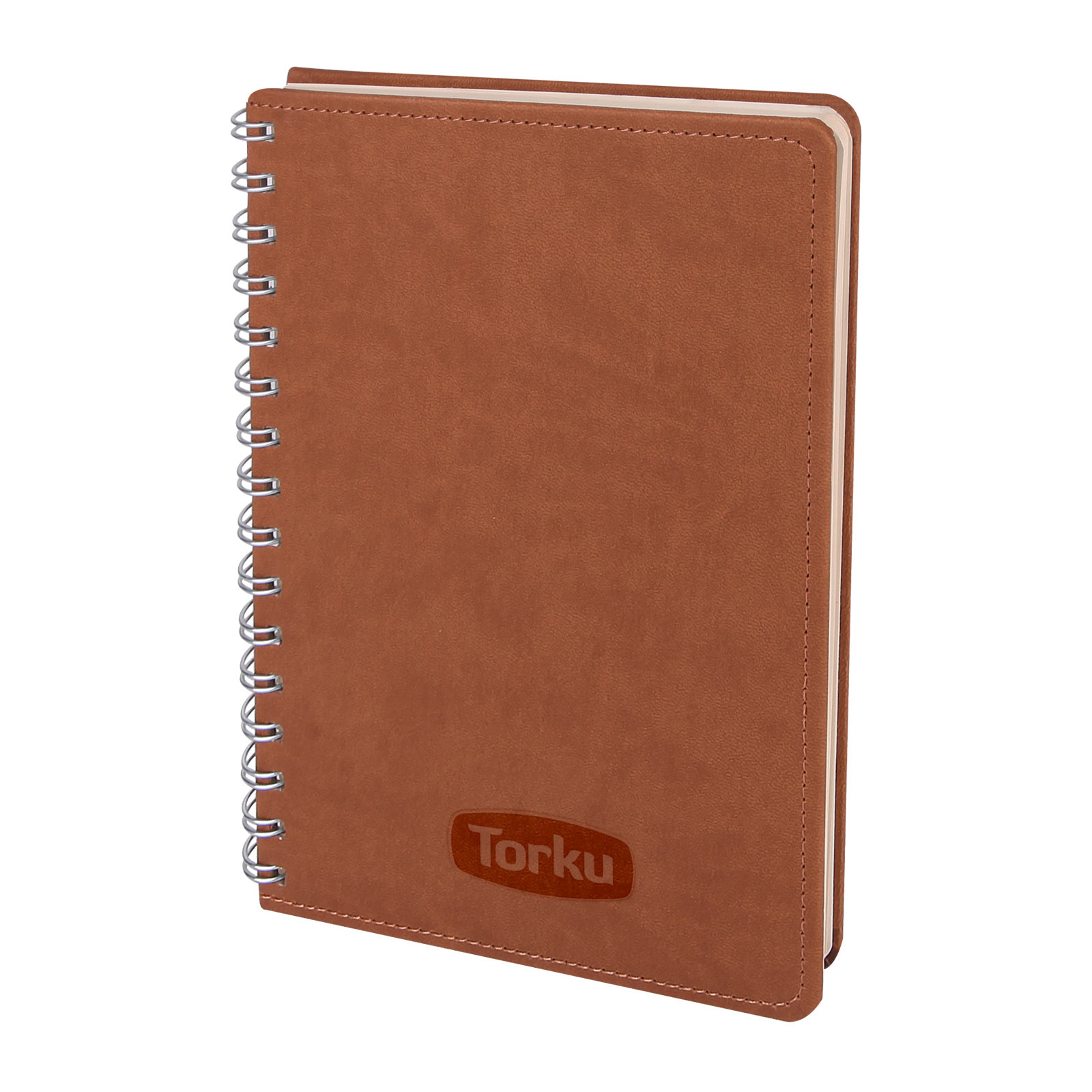 Batıkent Kahverengi Spiralli Tarihsiz Defter (15x21 cm) - Kahverengi logolu promosyon