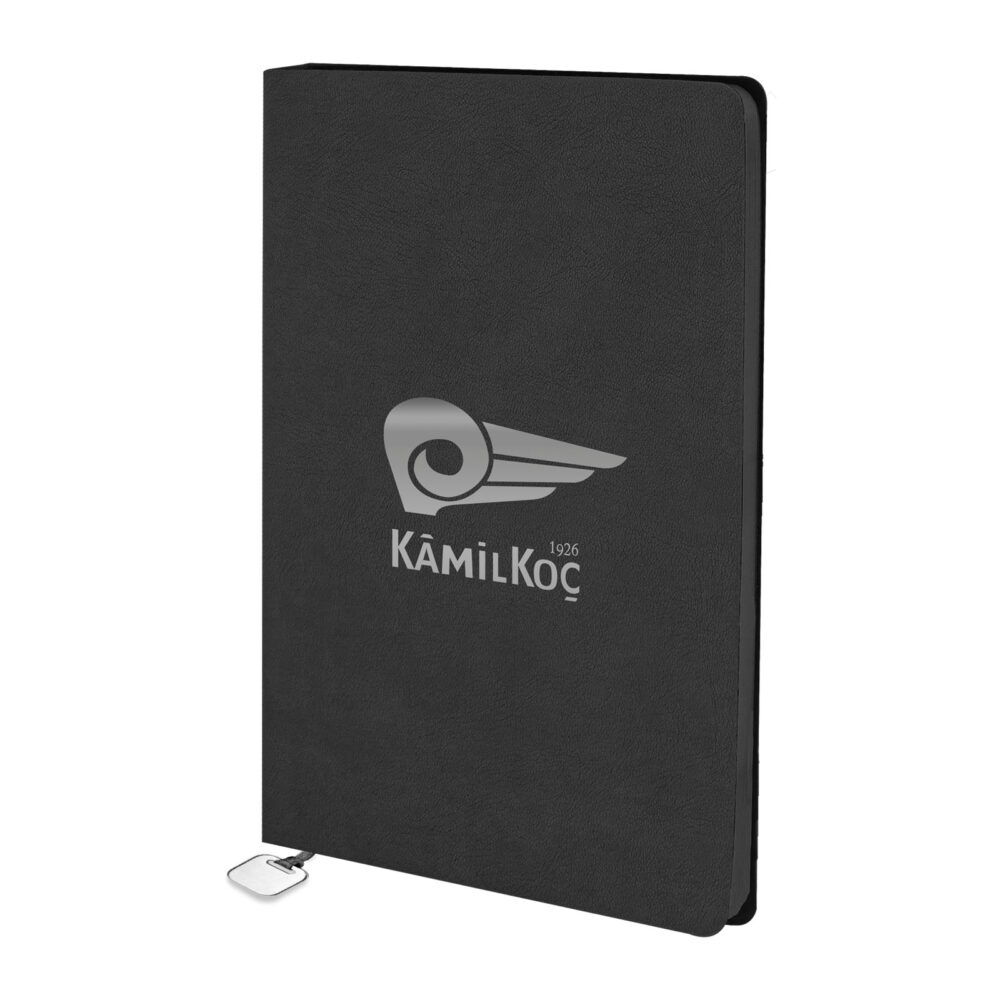 Maltepe Siyah Tarihsiz Defter (13x21 cm) - Siyah logolu promosyon