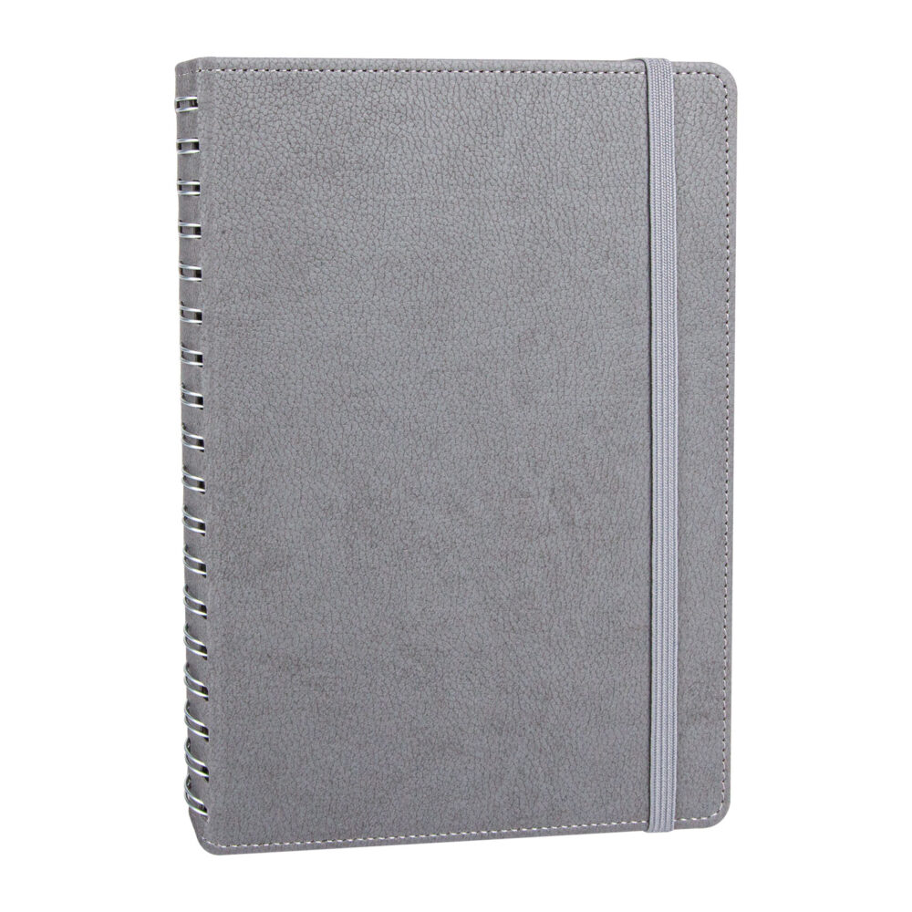 Söğütözü Gri Spiralli Tarihsiz Defter (17x24 cm) - Gri logolu promosyon
