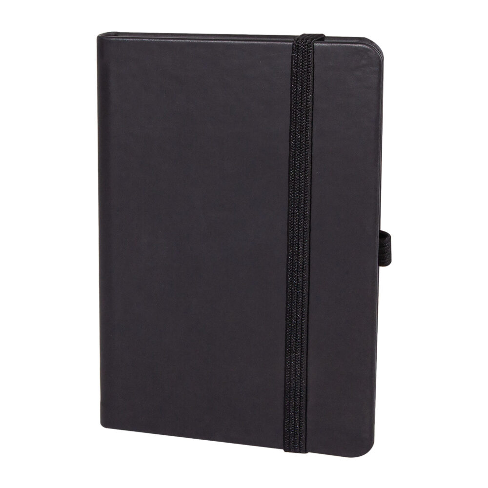 İncek Siyah Tarihsiz Defter (9x14 cm) - Siyah logolu promosyon