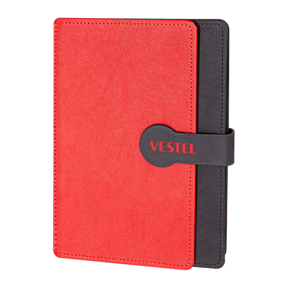 Saray Kırmızı Tarihsiz Defter (15x21 cm) - Kırmızı logolu promosyon