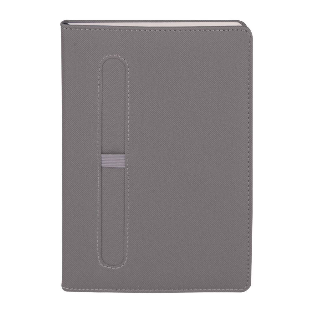 Kurtuluş Gri Tarihsiz Defter (15x21 cm) - Gri logolu promosyon