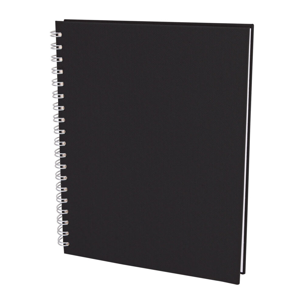 Seğmenler Siyah Kareli Spiralli Tarihsiz Defter (19x25 cm) - Siyah logolu promosyon