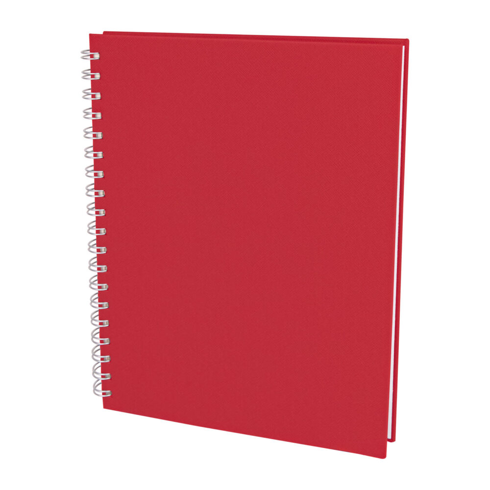 Seğmenler Kırmızı Kareli Spiralli Tarihsiz Defter (19x25 cm) - Kırmızı logolu promosyon