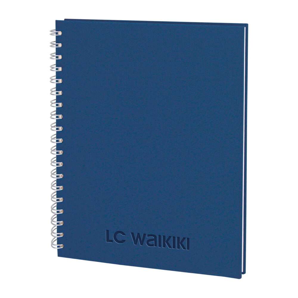 Seğmenler Lacivert Kareli Spiralli Tarihsiz Defter (19x25 cm) - Lacivert logolu promosyon