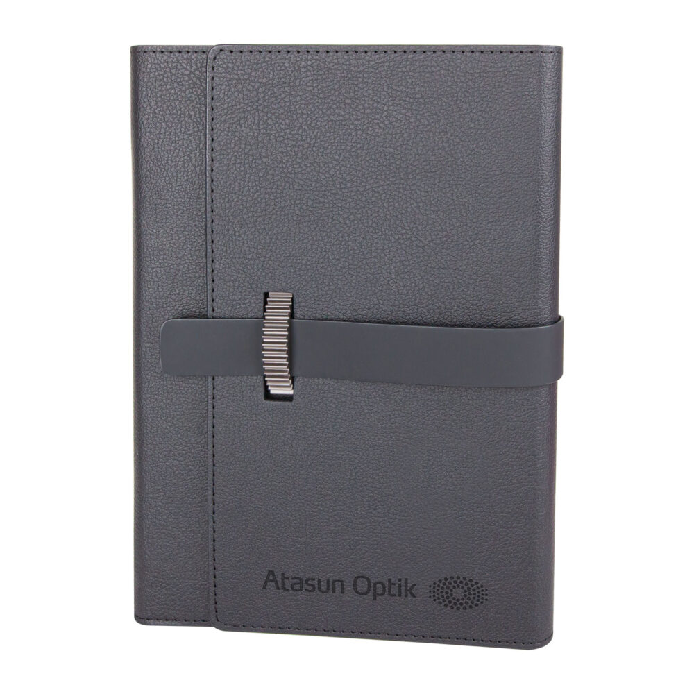 Demirtepe Siyah Tarihsiz Organizer Defter (17x22cm) - Siyah logolu promosyon