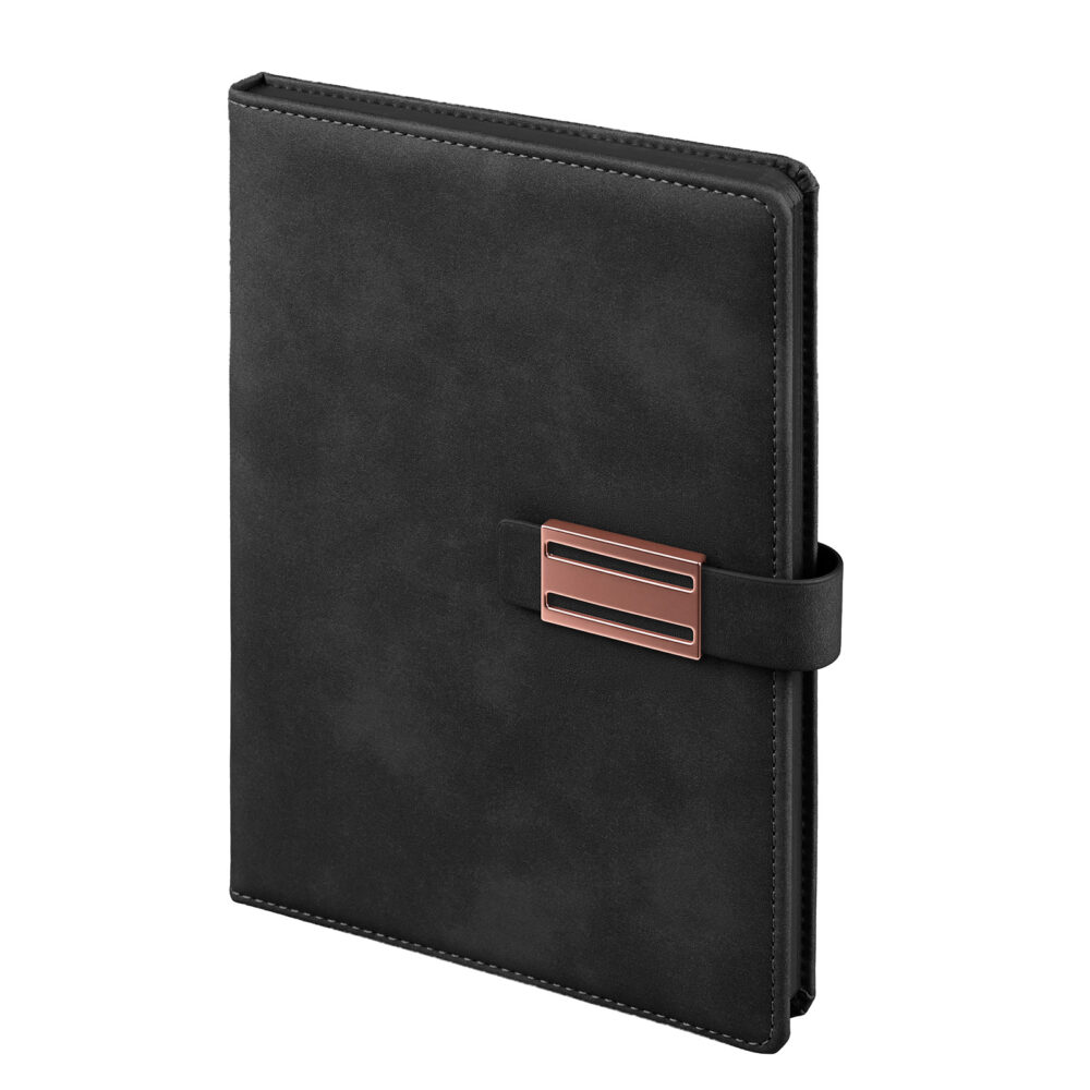 Akıncı Siyah Tarihsiz Defter (15x21 cm) - Siyah logolu promosyon