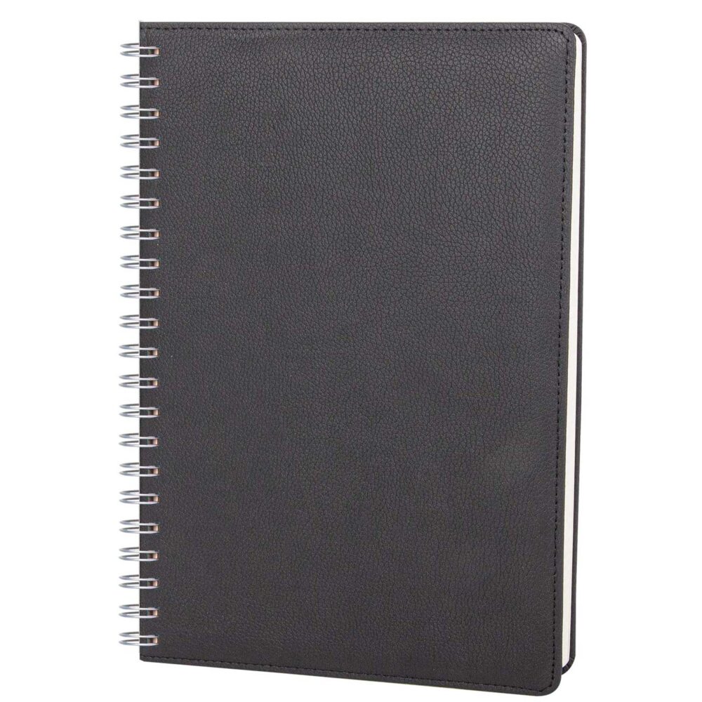 Kolej Siyah Spiralli Haftalık Planlayıcı (20x28 cm) - Siyah logolu promosyon