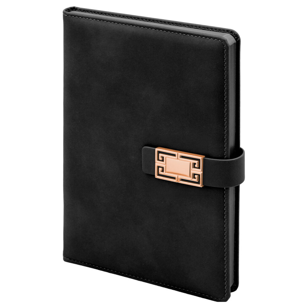Öveçler Siyah Tarihsiz Defter (15x21 cm) - Siyah logolu promosyon