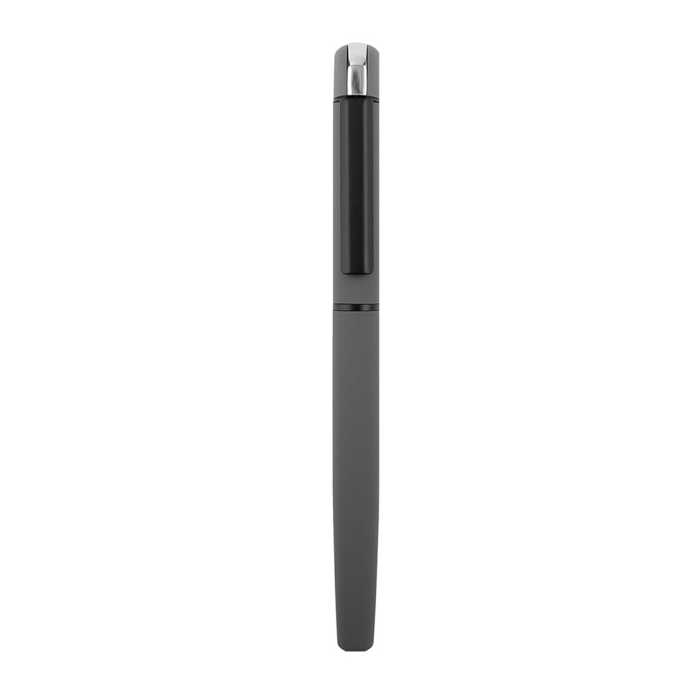 Kurşunlu Gri Metal Roller Kalem - Gri logolu promosyon