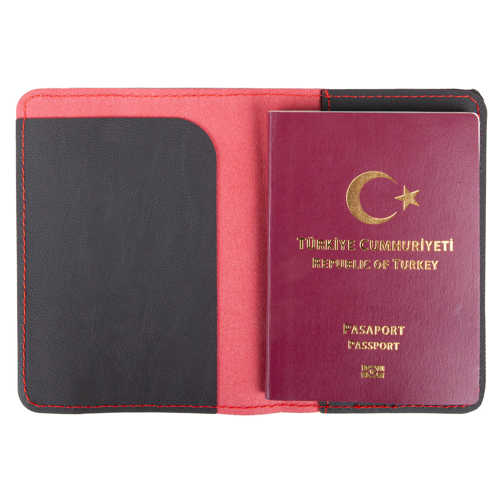 Pasaportluk Kırmızı Deri - Kırmızı logolu promosyon