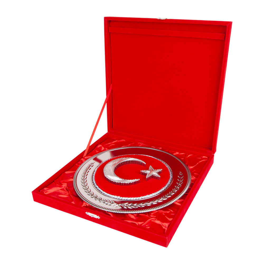 Hilal Yuvarlak Bayrak Plaket - görsel 2