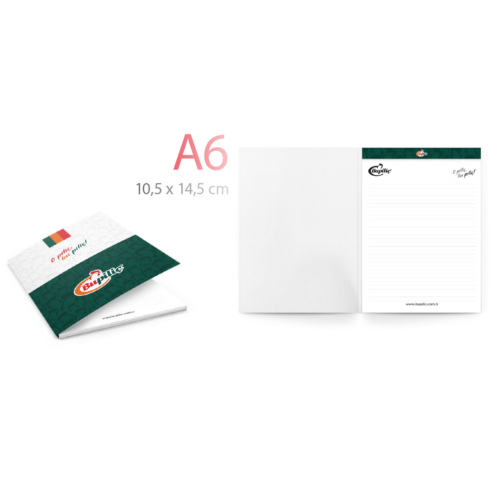 Ala-42 Kapak Geçmeli Yana Açılır A6 Bloknot Ala-42 Kapak Geçmeli Yana Açılır A6 Bloknot logolu promosyon